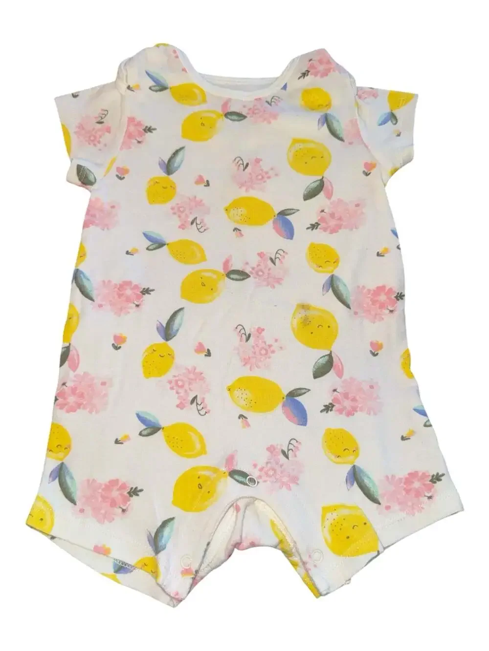 Old Navy Baby Short-Sleeve Lemon and Floral Print Romper